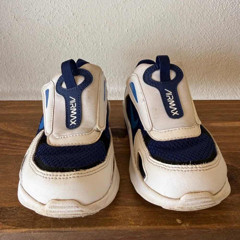 Nike Air Max Bolt TD Kids Sneakers White Blue CW1629-400 Size 10C